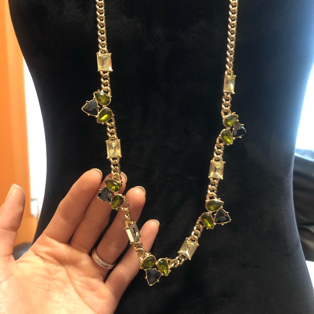 Anne Klein long gold necklace and bracelet set